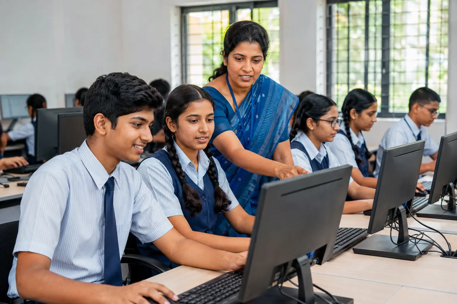 Temporary representative image of an Indian school computer laboratory