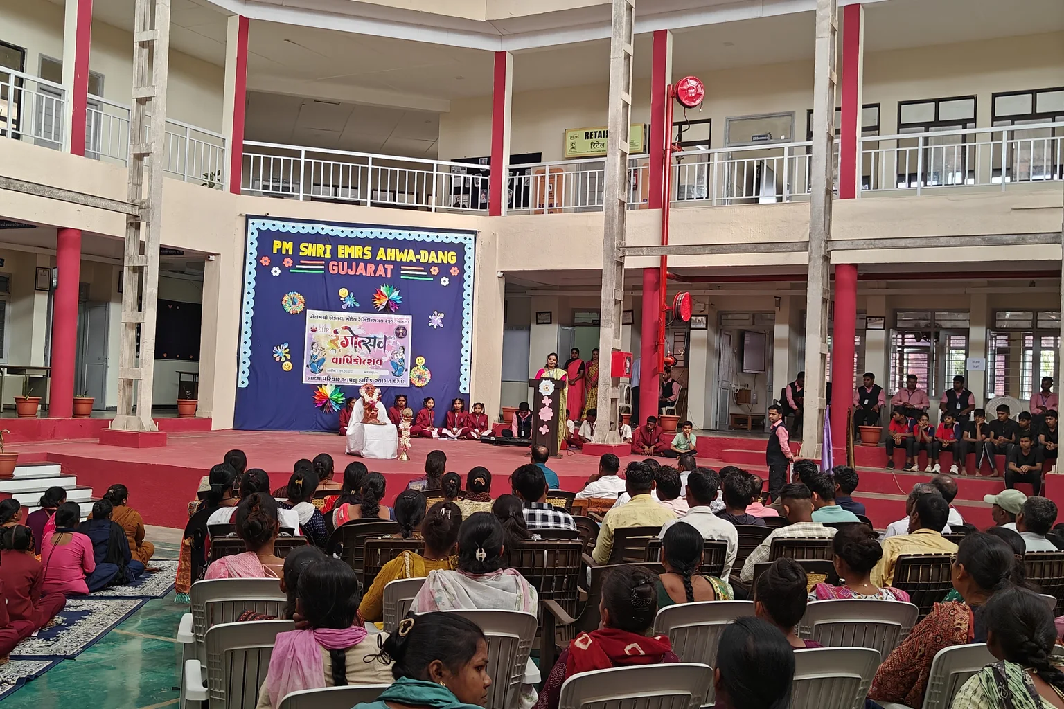 Students participating in a school activity at Eklavya Model Residential School Ahwa-Dang